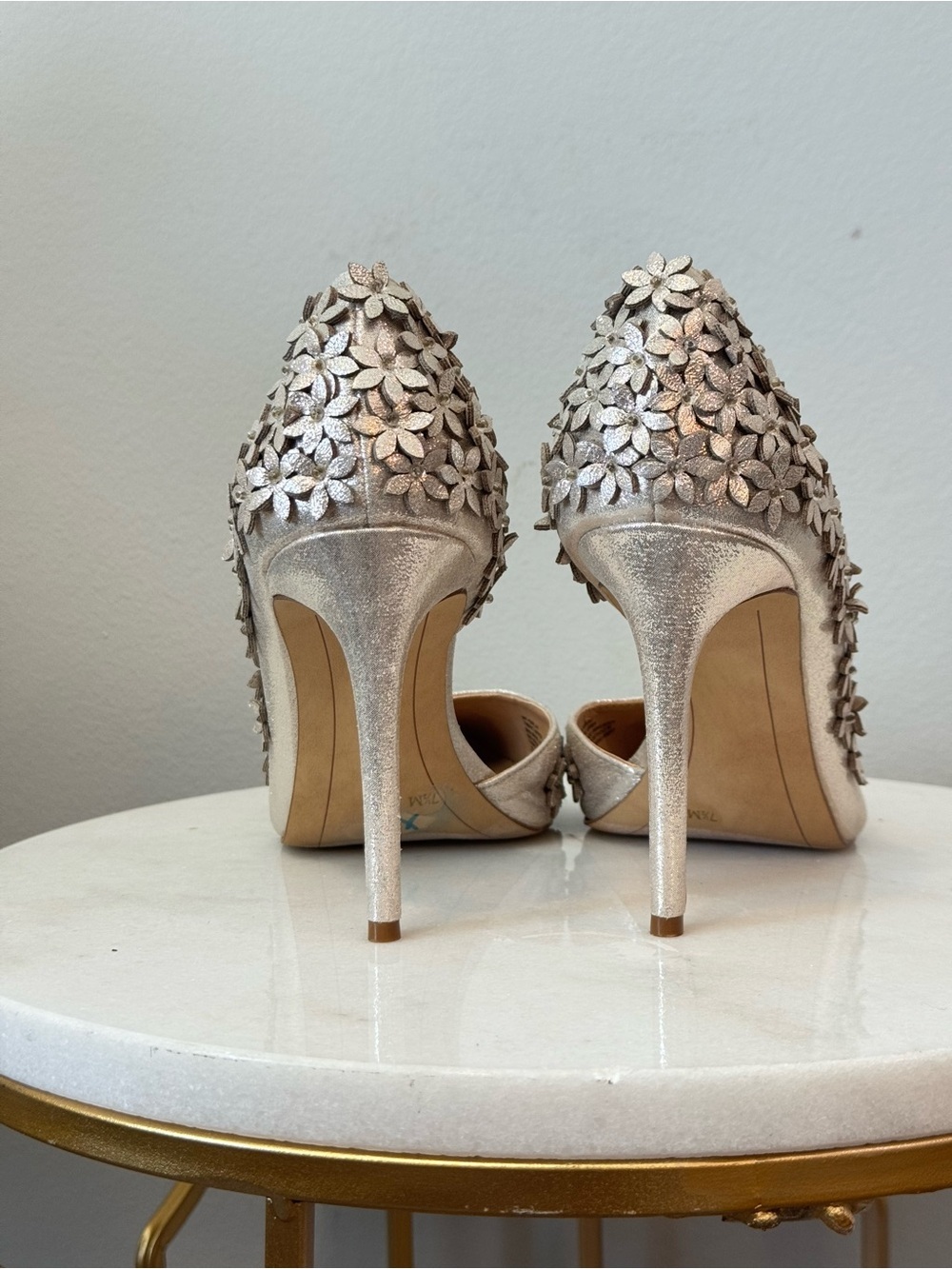 INC International Concepts Silver Floral Appliqué Pointed-Toe Heels - Picture 8 of 16